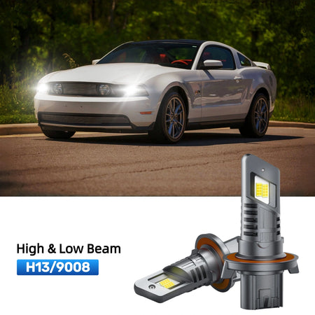 RIMTHIN H13 LED High & Low Beam Bulbs Fit for 2008-2012 Ford Mustang GT