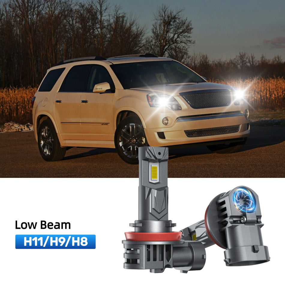 Fit for 2007-2012 GMC Acadia H11 H7 LED Headlight Bulbs | Plug and Play