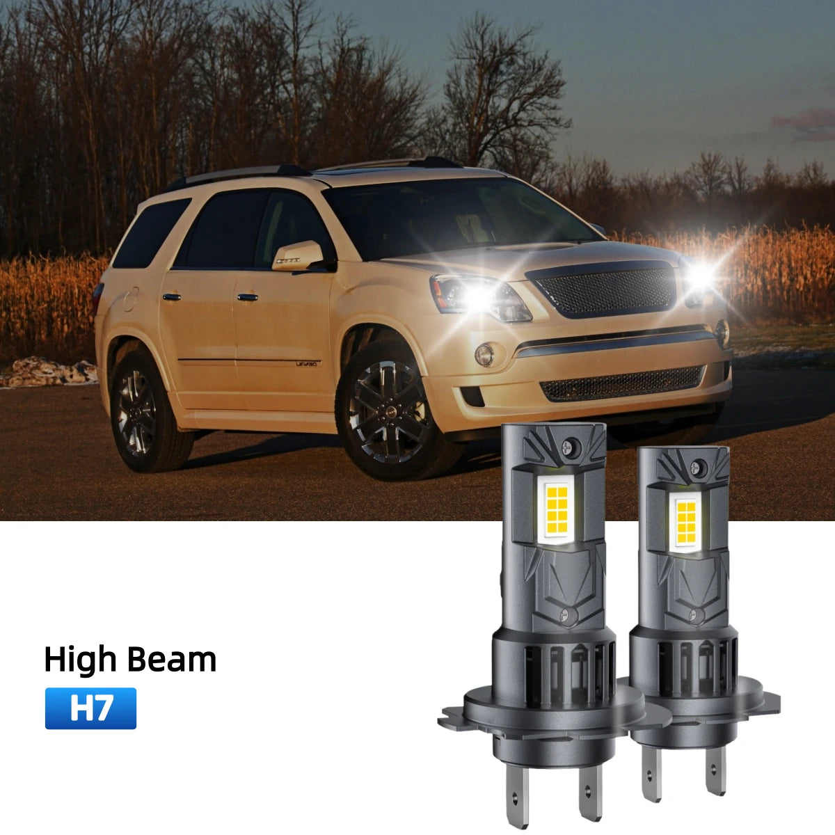 RIMTHIN H7 LED High Beam Bulbs Fit for 2007-2012 GMC Acadia