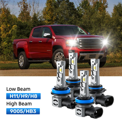 RIMTHIN H11 Low Beam and 9005 High Beam LED Bulbs Kits Fit for 2015-2021 GMC Canyon