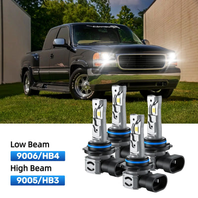 RIMTHIN 9006 Low Beam and 9005 High Beam LED Bulbs Kits Fit for 1999-2001 GMC Sierra 1500