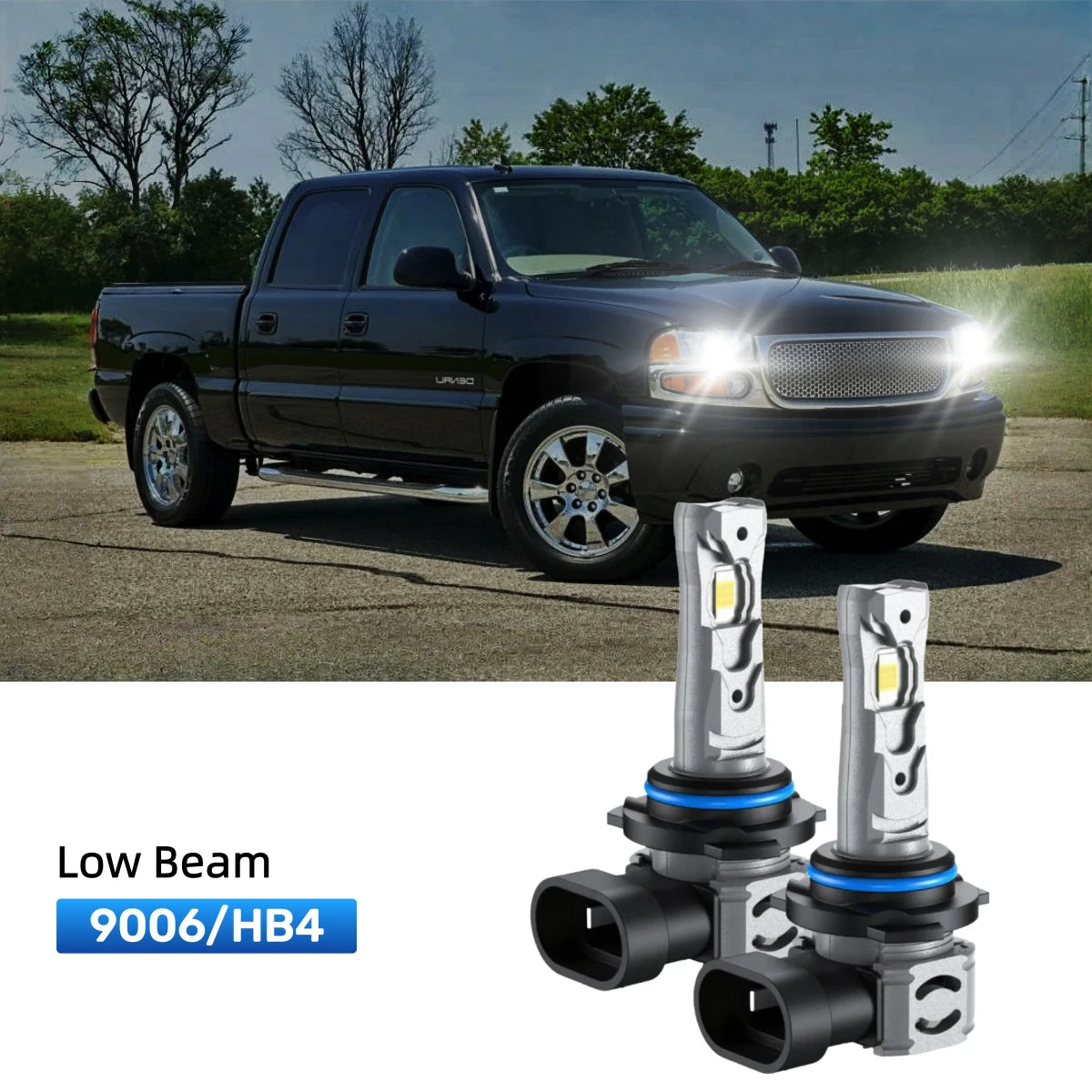 Fit for 2005-2006 GMC Sierra 1500 9005 9006 LED Headlight Bulbs | Plug and Play