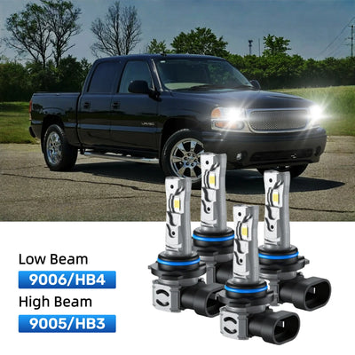 RIMTHIN 9006 Low Beam and 9005 High Beam LED Bulbs Kits Fit for 2005-2006 GMC Sierra 1500