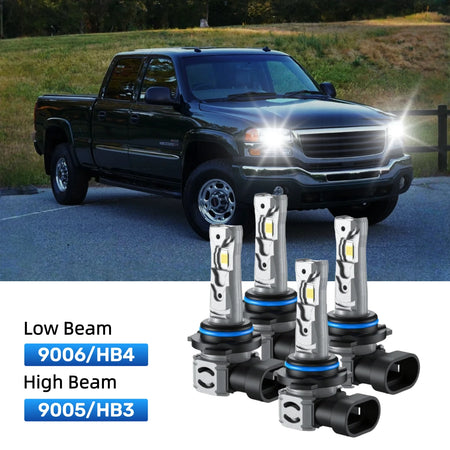 RIMTHIN 9006 Low Beam and 9005 High Beam LED Bulbs Kits Fit for 2000-2004 GMC Sierra 2500