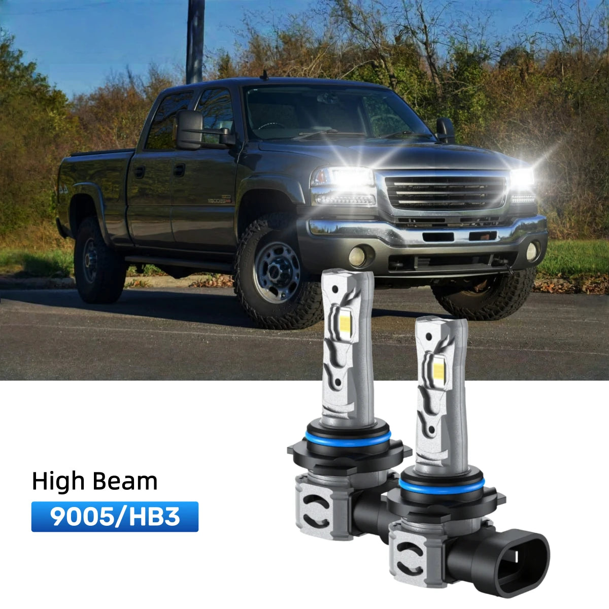 RIMTHIN 9005 LED High Beam Bulbs Fit for 2001-2006 GMC Sierra 2500 HD