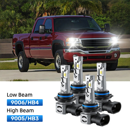RIMTHIN 9006 Low Beam and 9005 High Beam LED Bulbs Kits Fit for 2007 GMC Sierra 2500 HD