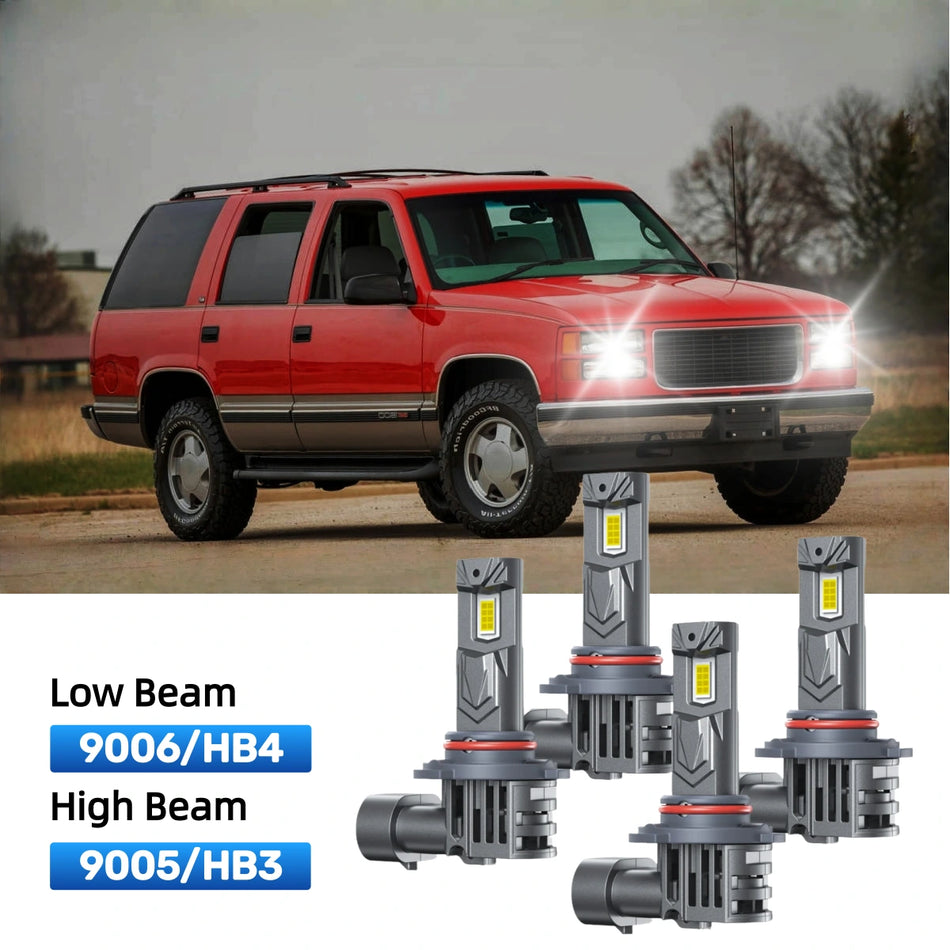 Fit for 1992-1999 GMC Yukon 9005 9006 LED Headlight Bulbs | Plug and Play