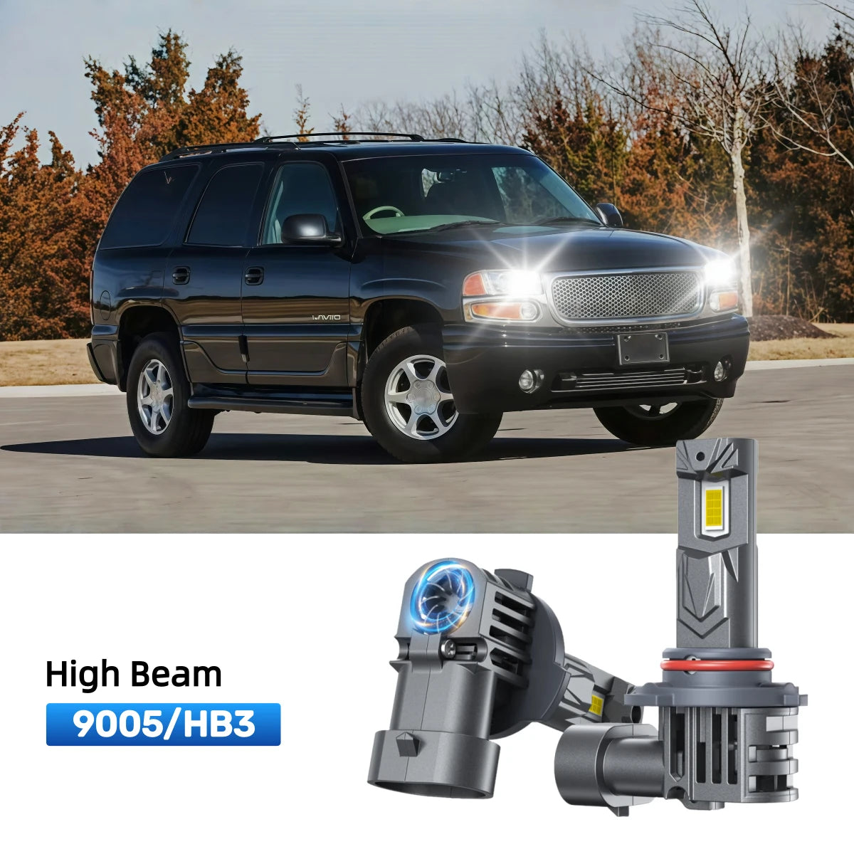 Fit for 2001-2006 GMC Yukon Denali 9005 LED Headlight Bulbs | Plug and Play