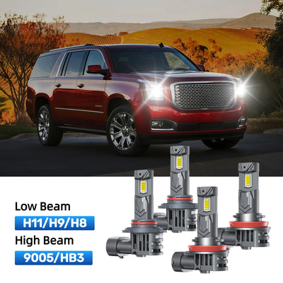 RIMTHIN H11 Low Beam and 9005 High Beam LED Bulbs Kits Fit for 2015-2019 GMC Yukon