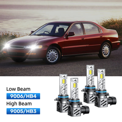 RIMTHIN 9006 Low Beam and 9005 High Beam LED Bulbs Kits Fit for 1992-1997 Honda Accord