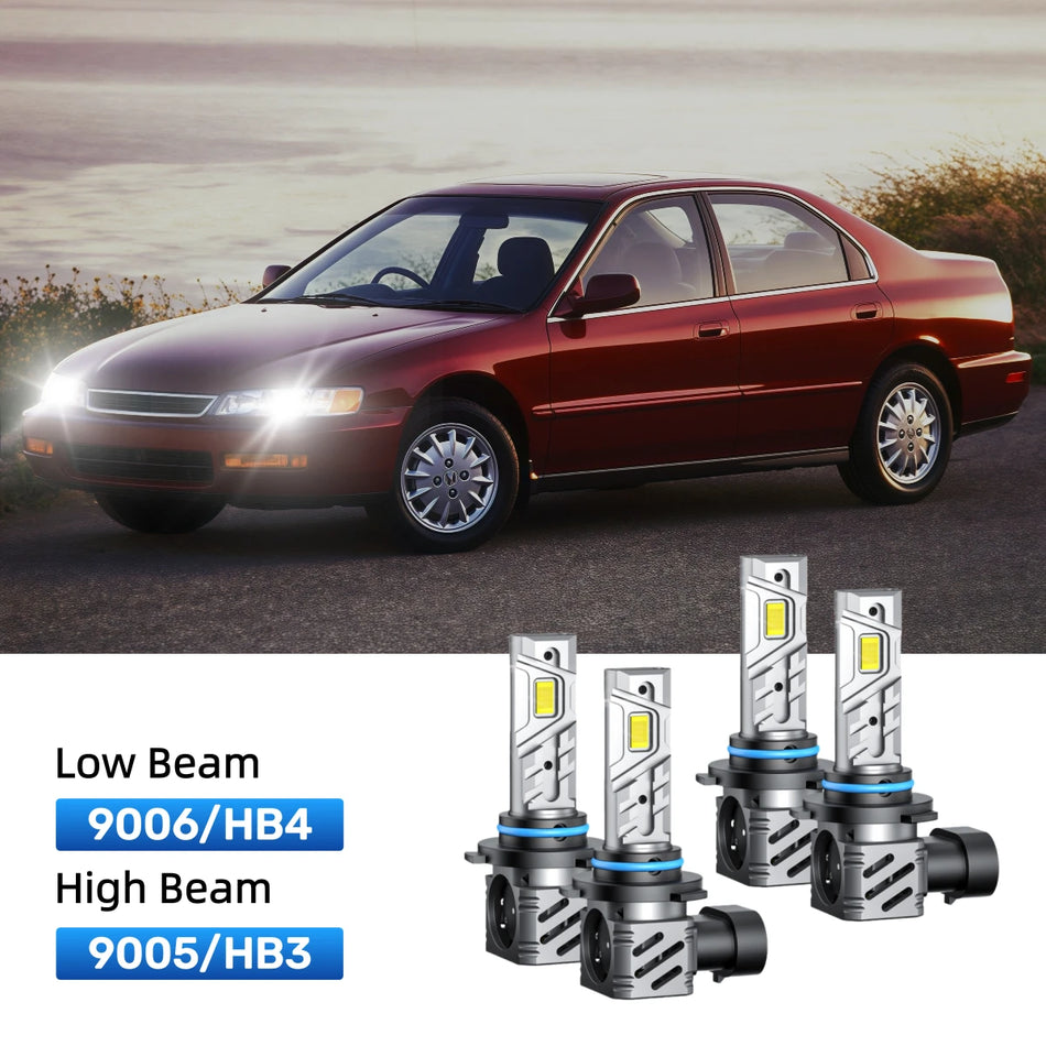 Fit for 1992-1997 Honda Accord 9005 9006 LED Headlight Bulbs | Clearer and Safer