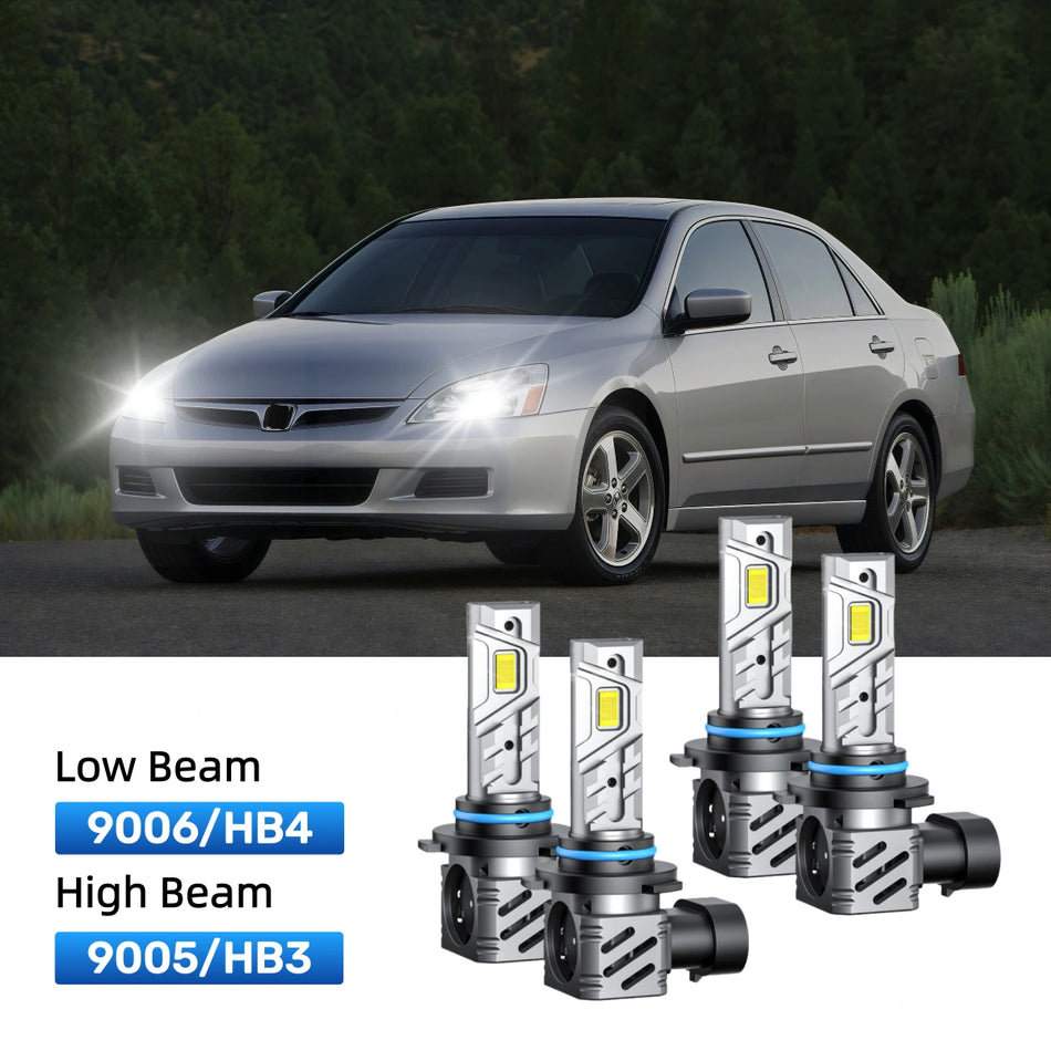 Fit for 2006-2007 Honda Accord 9005 9006 LED Headlight Bulbs | Clearer and Safer