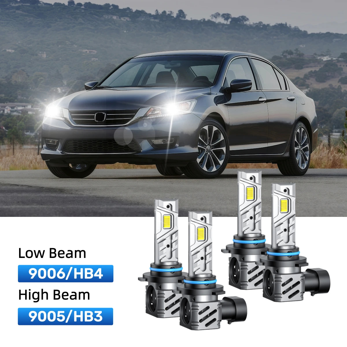 Fit for 2008-2012 Honda Accord H11 9005 LED Headlight Bulbs | Clearer and Safer