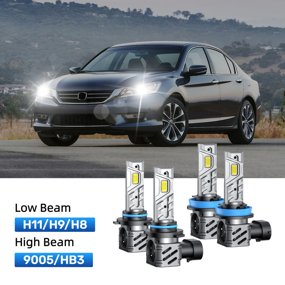 Fit for 2008-2012 Honda Accord H11 9005 LED Headlight Bulbs | Clearer and Safer