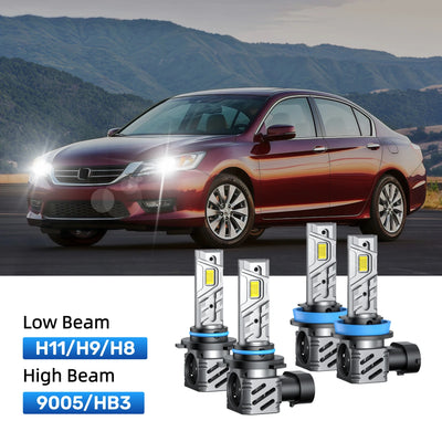 RIMTHIN H11 Low Beam and 9005 High Beam LED Bulbs Kits Fit for 2013 Honda Accord