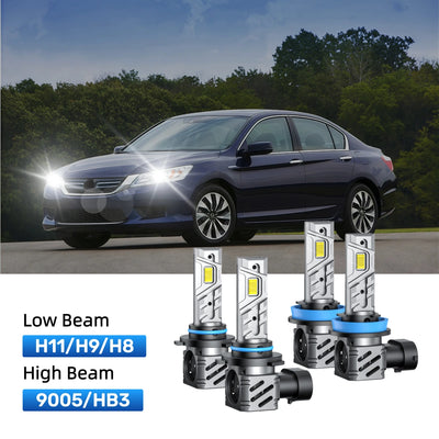 RIMTHIN H11 Low Beam and 9005 High Beam LED Bulbs Kits Fit for 2014-2015 Honda Accord