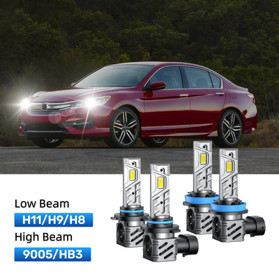 RIMTHIN H11 Low Beam and 9005 High Beam LED Bulbs Kits Fit for 2016 Honda Accord
