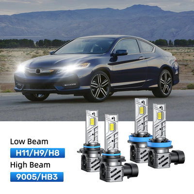 RIMTHIN H11 Low Beam and 9005 High Beam LED Bulbs Kits Fit for 2017 Honda Accord