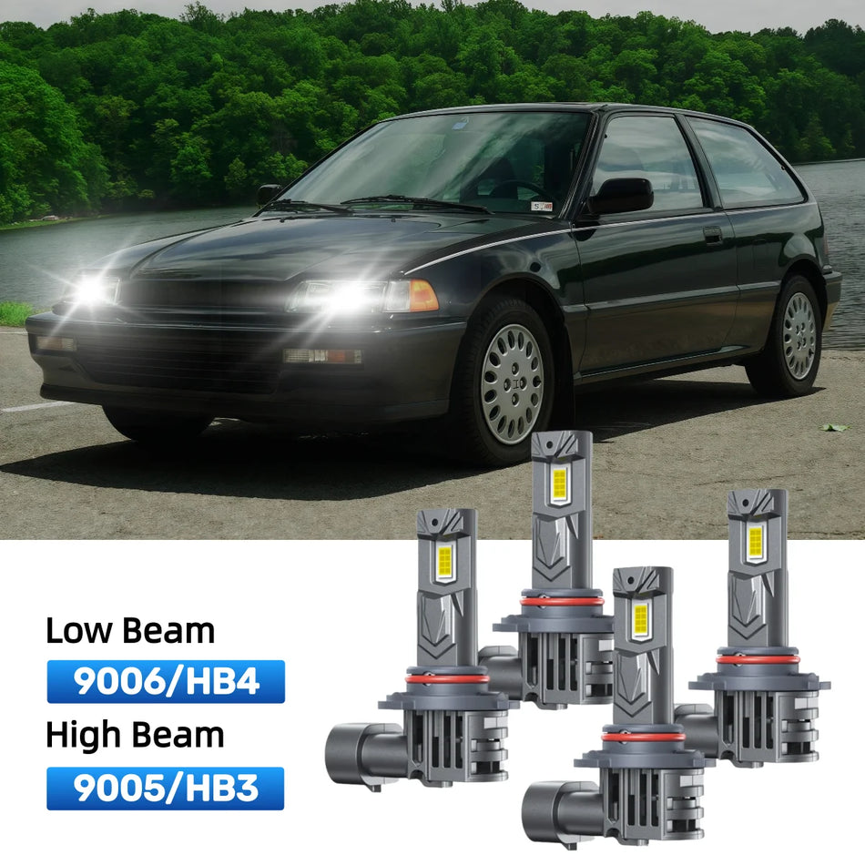 Fit for 1988-1991 Honda Civic 9005 9006 LED Headlight Bulbs | Clearer and Safer