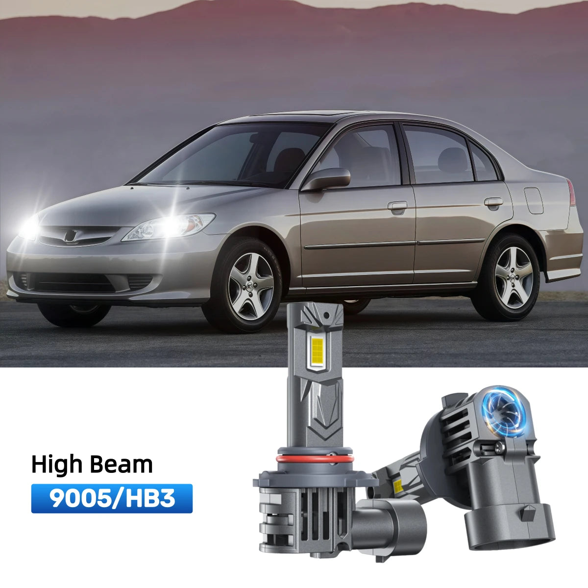 RIMTHIN 9005 LED High Beam Bulbs Fit for 2004 Honda Civic