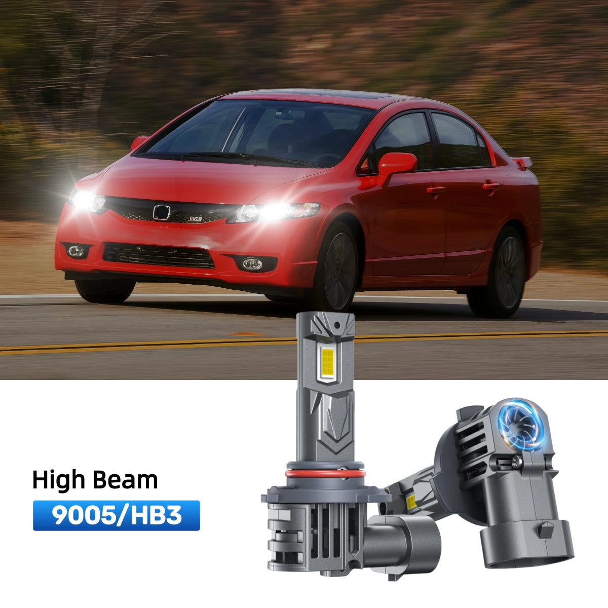 RIMTHIN 9005 LED High Beam Bulbs Fit for 2009-2011 Honda Civic