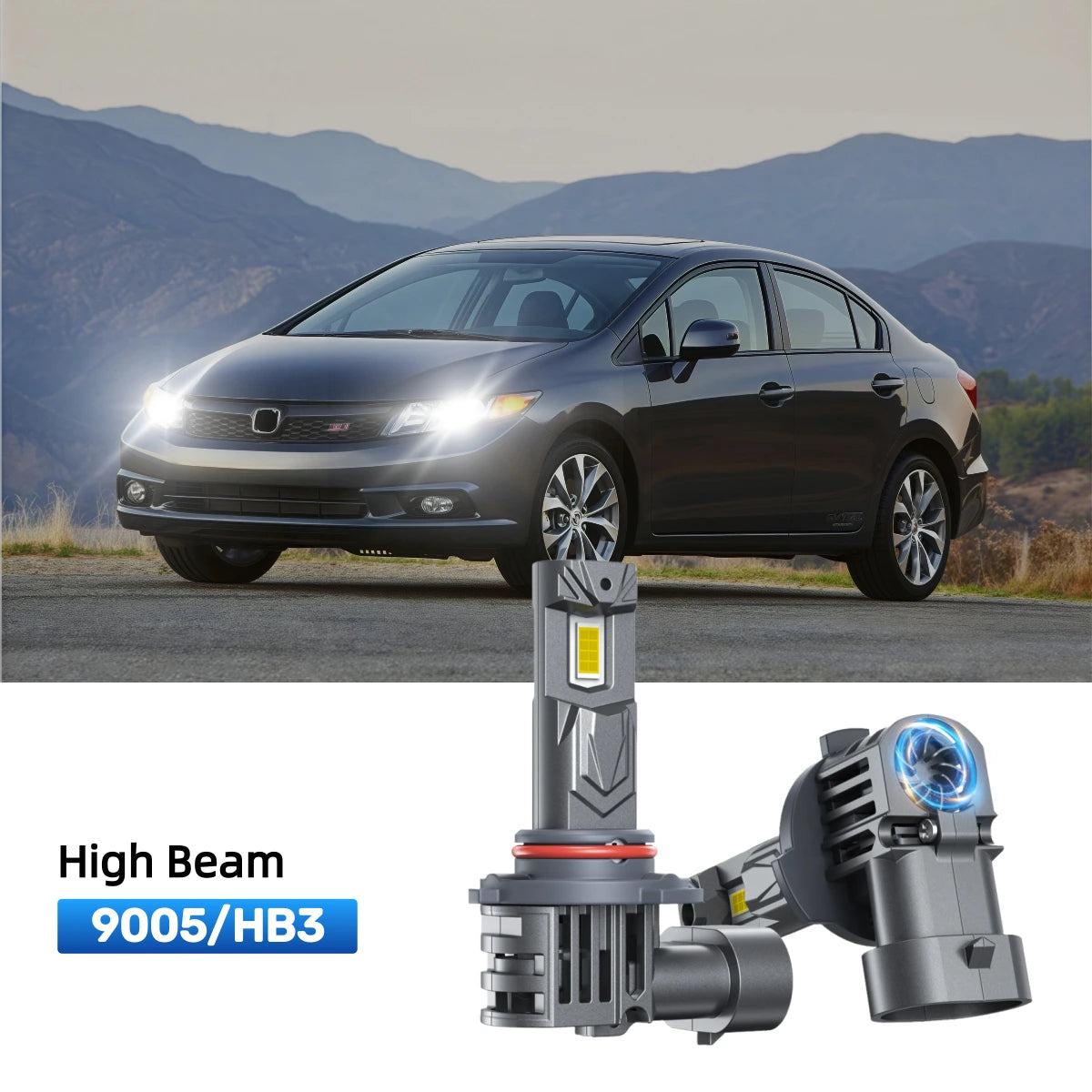 RIMTHIN 9005 LED High Beam Bulbs Fit for 2012 Honda Civic