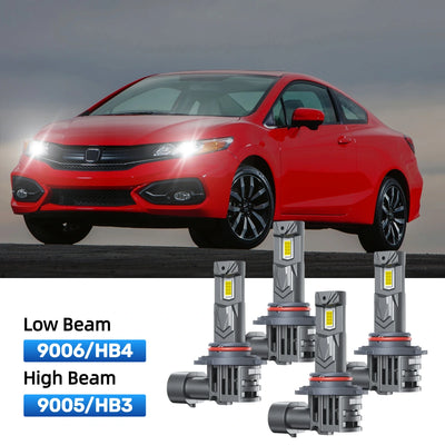 RIMTHIN 9006 Low Beam and 9005 High Beam LED Bulbs Kits Fit for 2014-2015 Honda Civic