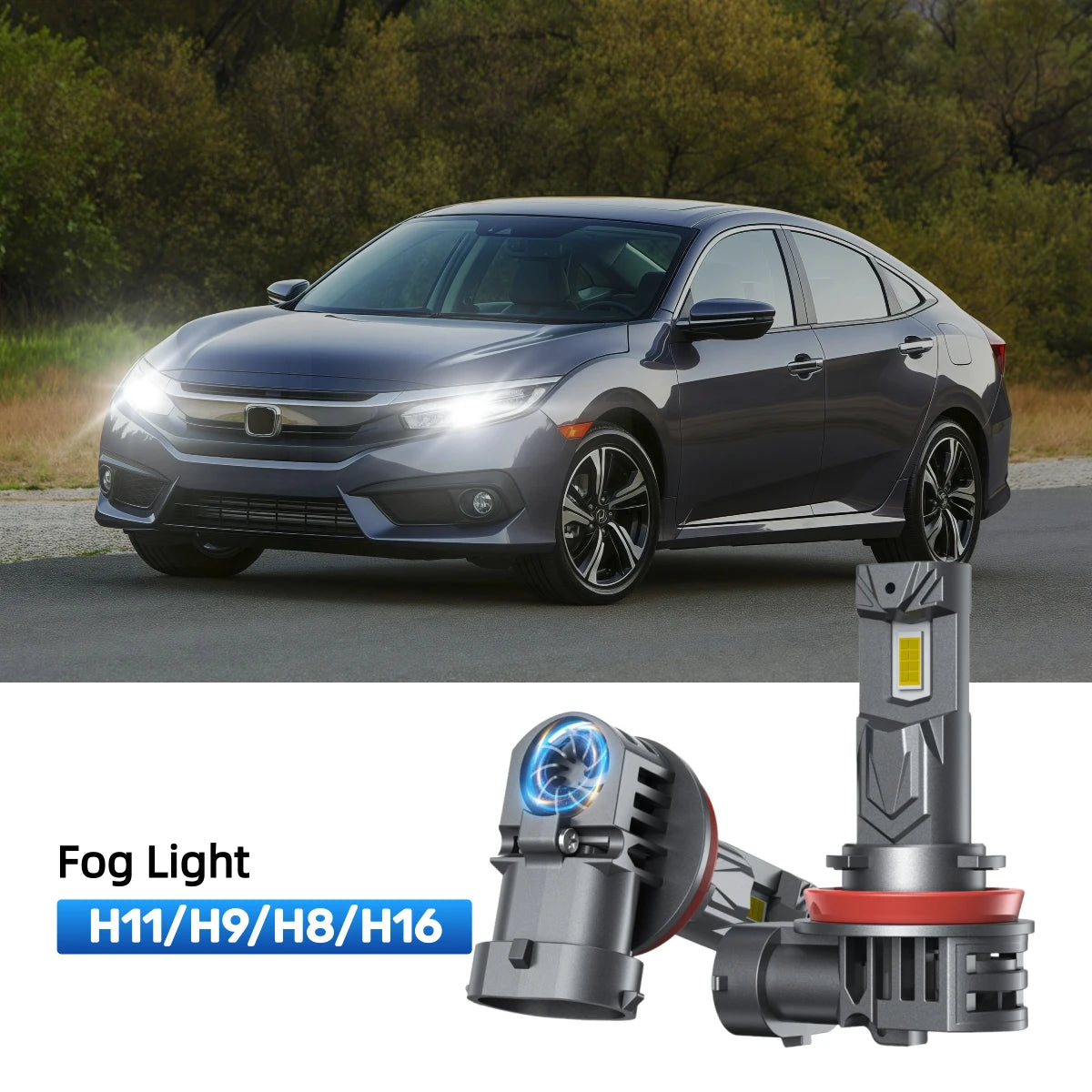 RIMTHIN H11 LED Fog Light Bulbs Fit for 2016-2020 Honda Civic