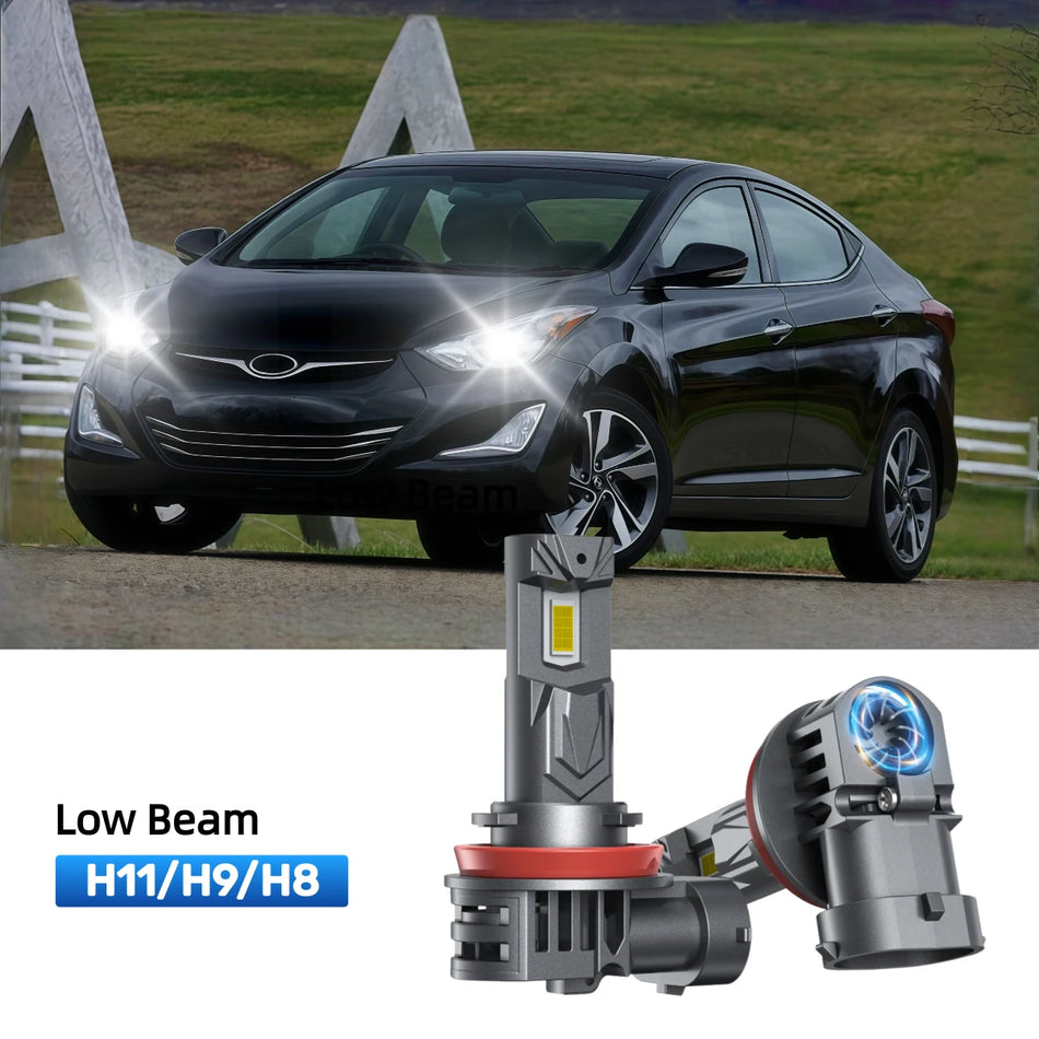 Fit for 2011-2012 Hyundai Elantra H11 H7 LED Headlight Bulbs | Plug and Play