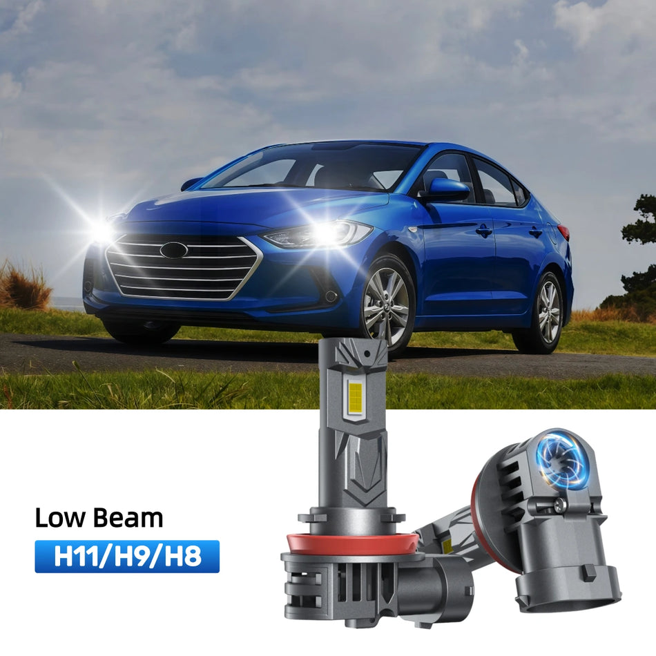 Fit for 2014-2016 Hyundai Elantra H11 H7 LED Headlight Bulbs | Plug and Play