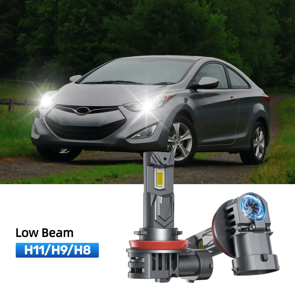 RIMTHIN H11 LED Low Beam Bulbs Fit for 2014 Hyundai Elantra Coupe