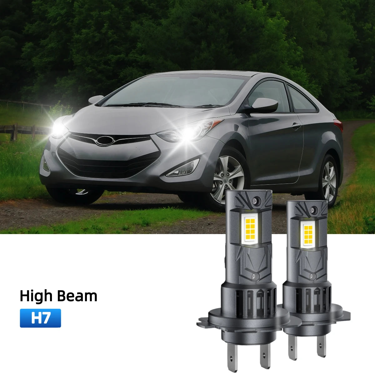RIMTHIN H7 LED High Beam Bulbs Fit for 2014 Hyundai Elantra Coupe