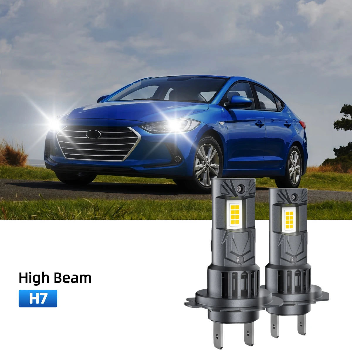 RIMTHIN H7 LED High Beam Bulbs Fit for 2017-2018 Hyundai Elantra