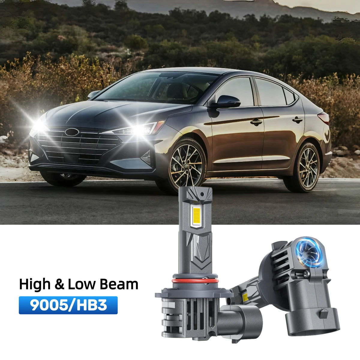 RIMTHIN 9005 LED High & Low Beam Bulbs Fit for 2019-2020 Hyundai Elantra