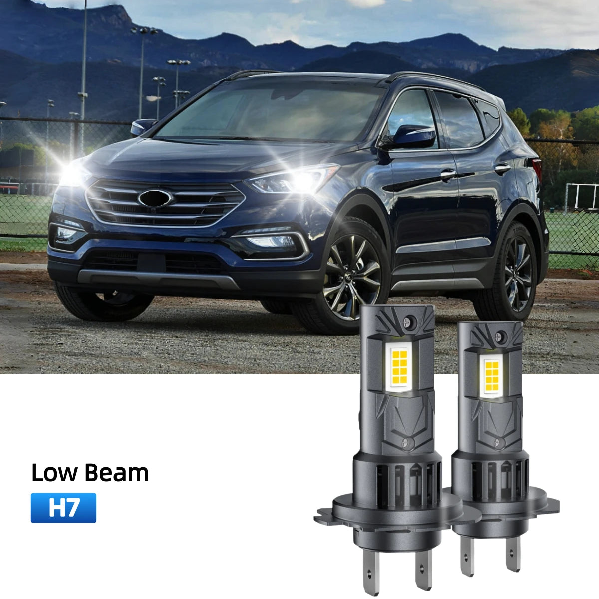 RIMTHIN H7 LED Low Beam Bulbs Fit for 2017-2018 Hyundai Santa Fe