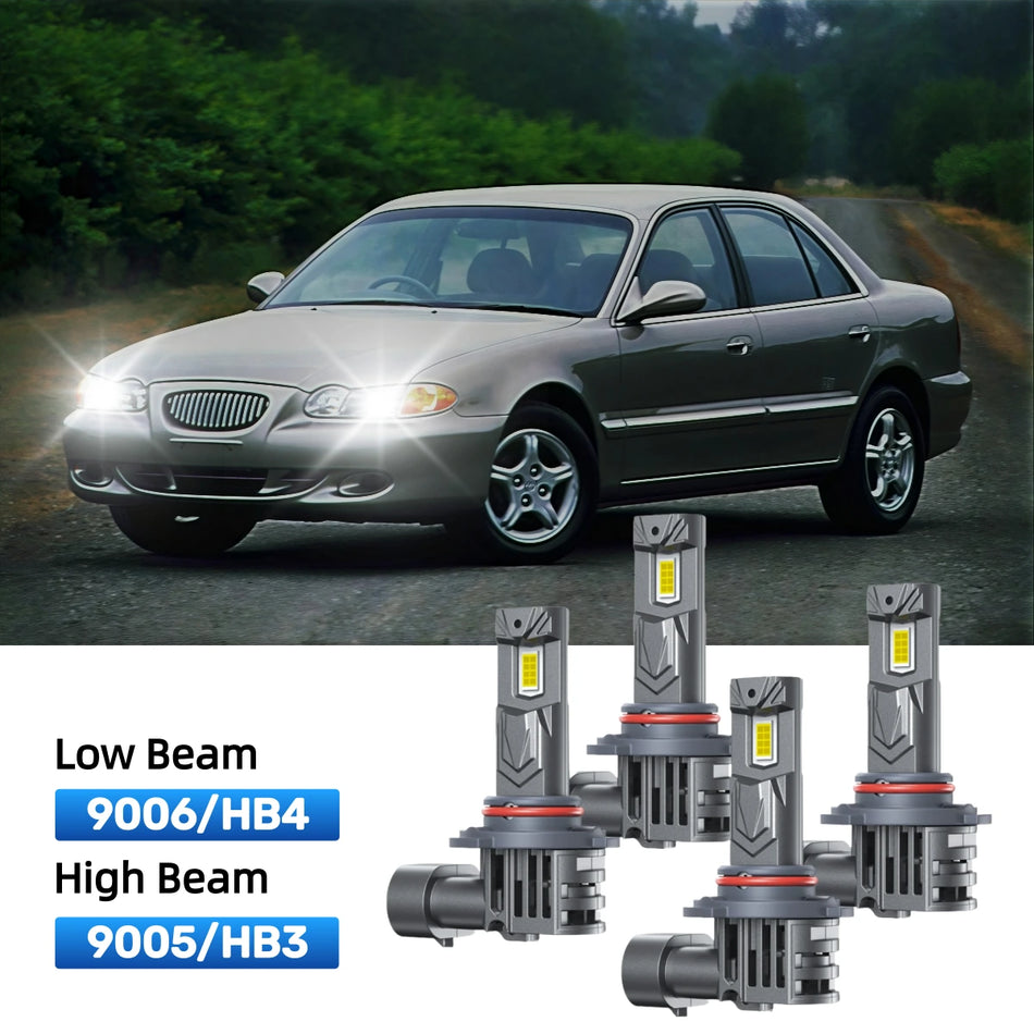 Fit for 1995-1996 Hyundai Sonata 9005 9006 LED Headlight Bulbs | Plug and Play