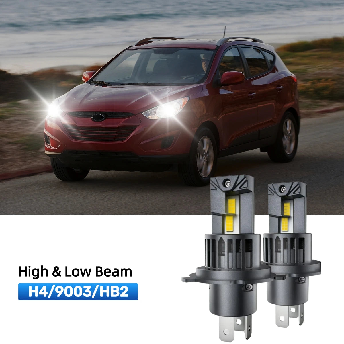 RIMTHIN H4 LED High & Low Beam Bulbs Fit for 2005-2013 Hyundai Tucson