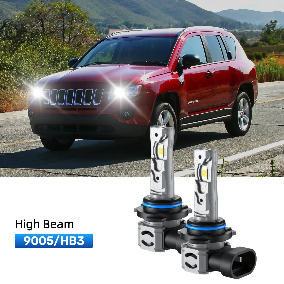 RIMTHIN 9005 LED High Beam Bulbs Fit for 2011-2013 Jeep Compass