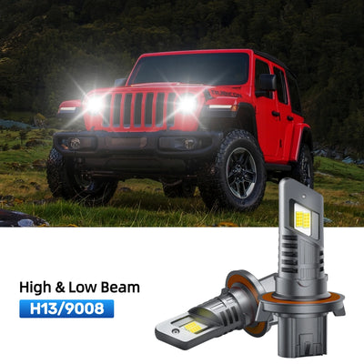 RIMTHIN H13 LED High & Low Beam Bulbs Fit for 2007-2023 Jeep Wrangler 