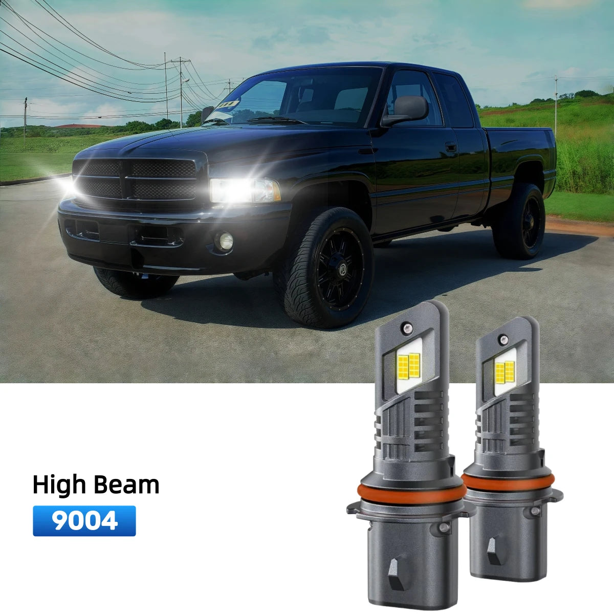 RIMTHIN 9004 LED High Beam Bulbs Fit for 1999-2001 Dodge Ram 1500