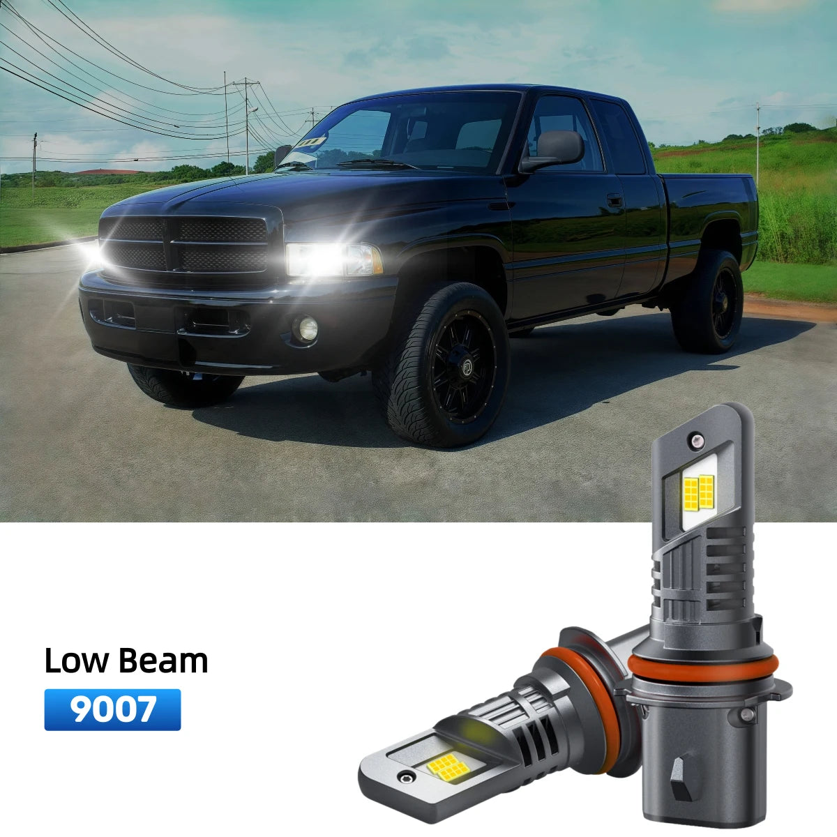 RIMTHIN 9007 LED Low Beam Bulbs Fit for 1999-2001 Dodge Ram 1500