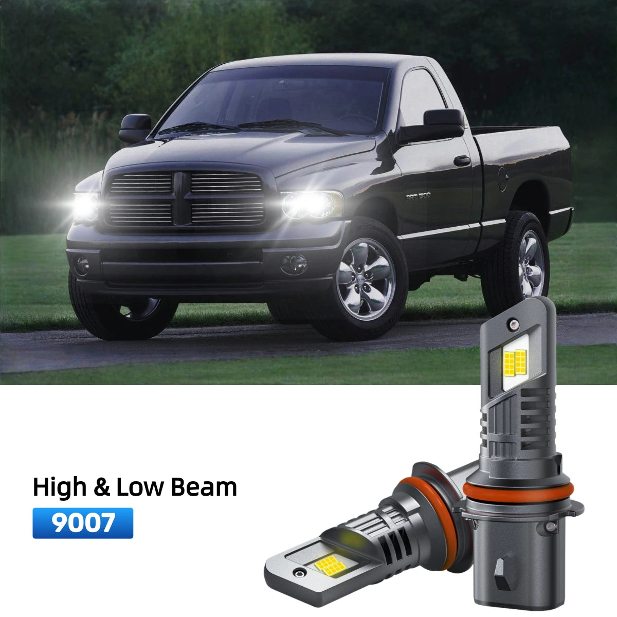 RIMTHIN 9007 LED High & Low Beam Bulbs Fit for 2002-2005 Dodge Ram 1500