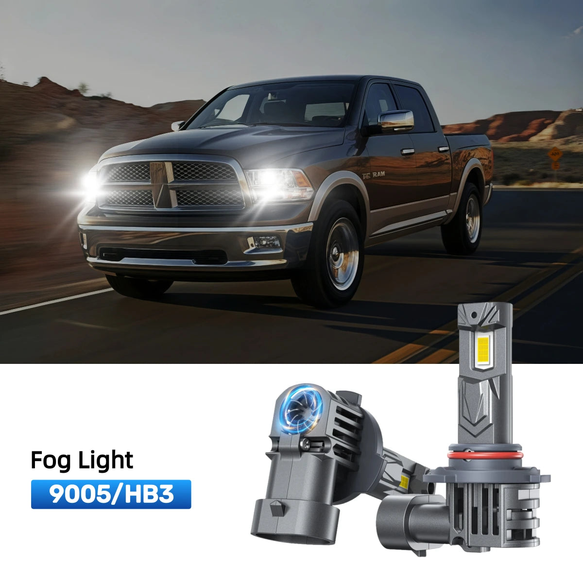 RIMTHIN 9006 LED Fog Light Bulbs Fit for 2009 Dodge Ram 1500 
