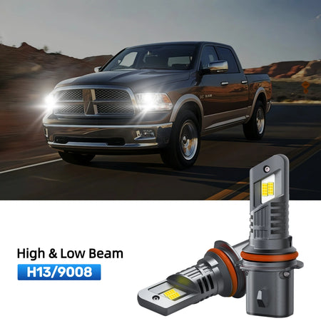 RIMTHIN H13 LED High & Low Beam Bulbs Fit for 2010 Dodge Ram 1500