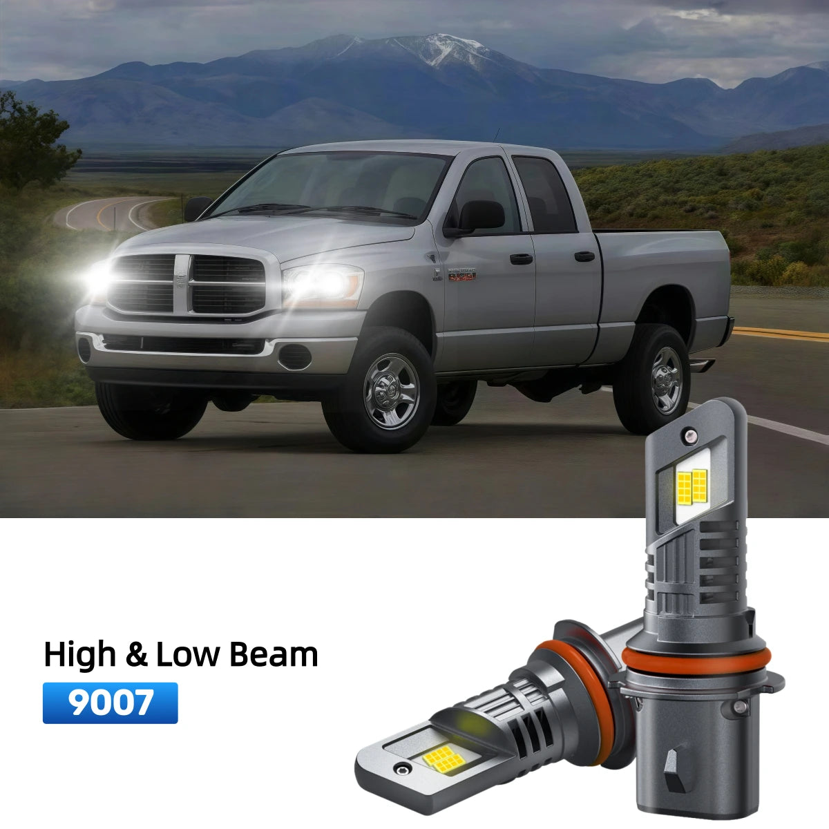 RIMTHIN 9007 LED High & Low Beam Bulbs Fit for 2003-2005 Dodge Ram 2500