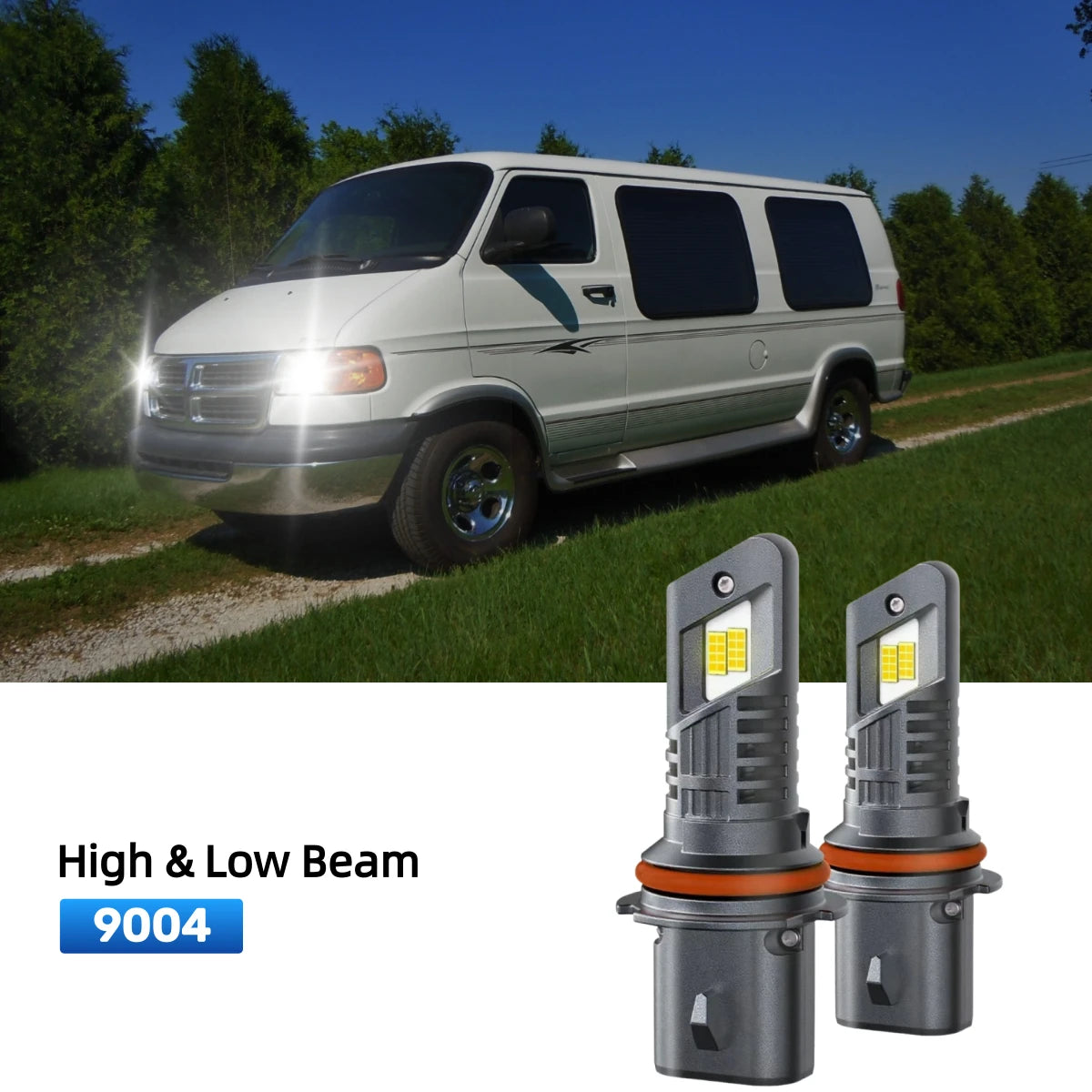 RIMTHIN 9004 LED High & Low Beam Bulbs Fit for 1999-2003 Dodge Ram 2500 Van