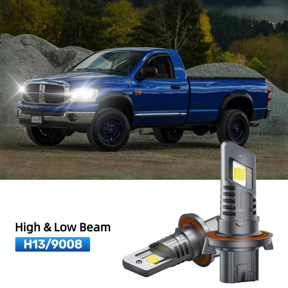 RIMTHIN H13 LED High & Low Beam Bulbs Fit for 2006-2008 Dodge Ram 2500