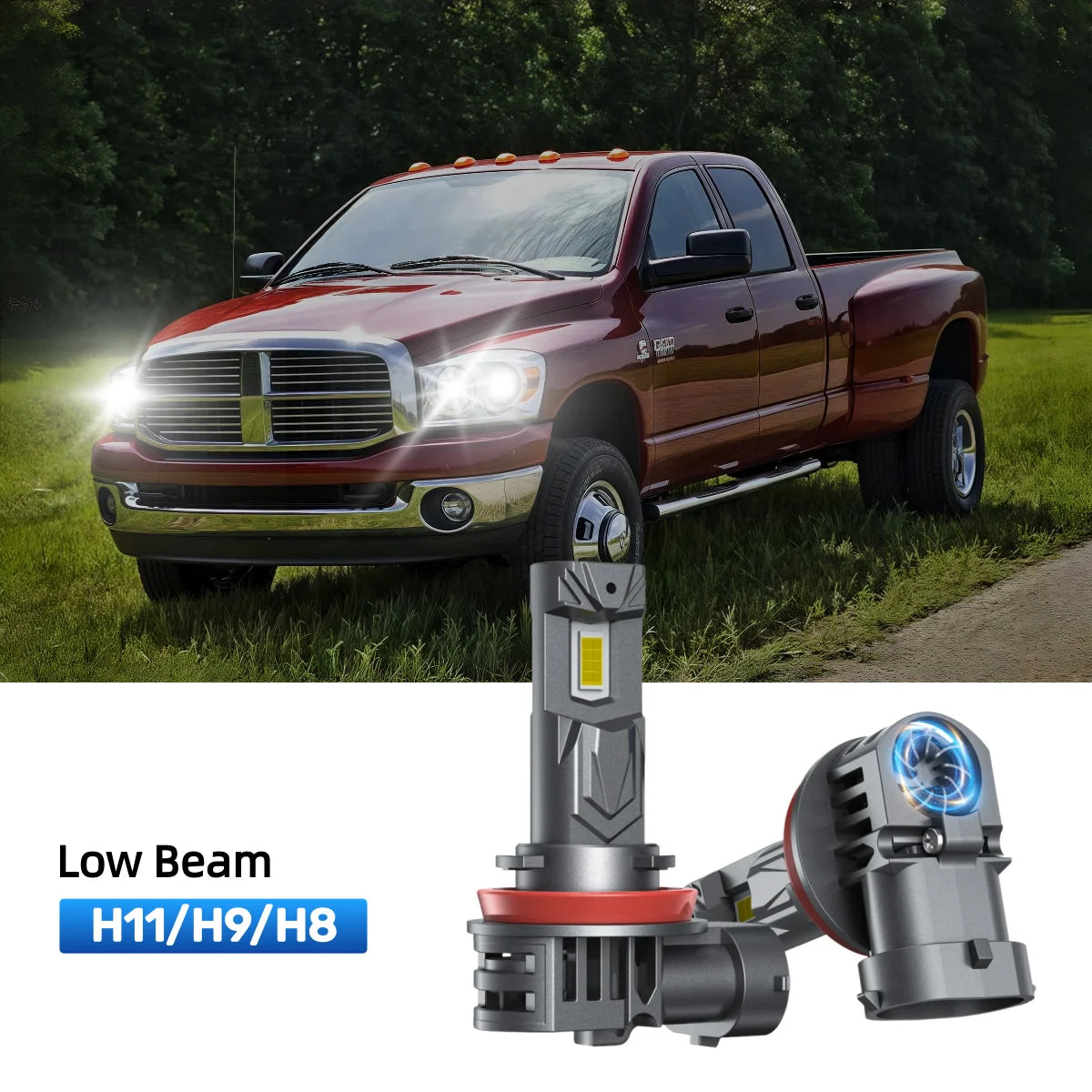 RIMTHIN H11 LED Low Beam Bulbs Fit for 2009 Dodge Ram 3500