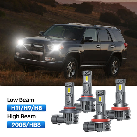 RIMTHIN H11 Low Beam and 9005 High Beam LED Bulbs Kits Fit for 2010-2013 Toyota 4Runner