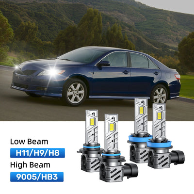 RIMTHIN H11 Low Beam and 9005 High Beam LED Bulbs Kits Fit for 2009 Toyota Camry